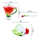 GobekUsa Enamel Rose Peony Floral Coffee Cup Wedding Birthday Gift