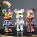 GobekUsa Graffiti Bear Figurine: Modern Abstract Home Decor Statuette