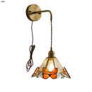 GobekUsa Butterfly Glass Wall Light Fixture LED Wire Adjustable Lamp