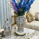 GobekUsa Blue Glazed Ceramic General Vase Handicrafts Flower Vase Ginger Jar