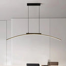 Modern Curved Bridge LED Pendant Light in Black or Gold