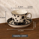 GobekUsa Flowers Pattern Ceramic Cup&saucer Set Gold-plated Coffee Tea Mug Juice Container