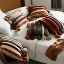 GobekUsa Knit Boho Tassels Cushion Cover Ivory Beige Orange Grey Soft Pillow Cover