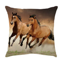 GobekUsa Galloping Horse Pillowcase: Wild Horse Print Linen Cushion Cover for Home Decoration