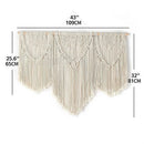 GobekUsa Large Hand-Woven Macrame Wall Hanging Tapestry with Wooden Stick & Tassels