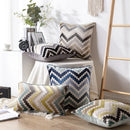 GobekUsa Geometric Chenille Flocking Cushion Cover: Grey-Beige Home Decor Pillow Case