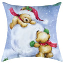 GobekUsa Christmas Pillowcase Deer Santa Tree Bear Print Cushion Cover