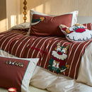 GobekUsa Chinese Embroidered Cotton Bedding Set: King Size Duvet Cover, Sheet, Quilt Cover