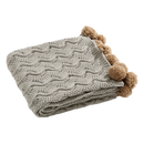 GobekUsa Elegant Chenille Pompons Throw Blanket