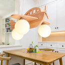 GobekUsa Kids Wood Airplane Chandelier LED Nursery Aircraft Suspension Lights