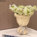 GobekUsa Ceramic Vase with Artificial Flowers Bouquet for Desk and Room Decoration
