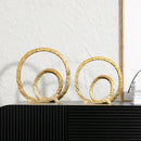 GobekUsa Golden Circle Hollowed-out Ornaments: Home Decor Figurines