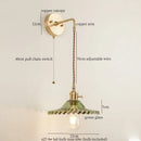 GobekUsa Green Glass LED Wall Light Fixture | Modern Nordic Pull Chain Lamp