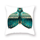 GobekUsa Geometric Leaf Flower Pillowcase Teal Blue Sofa Car Home Decor Throw Cover