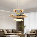 GobekUsa LED Ring Ceiling Chandelier: Luxury Villa Pendant Light for Living & Dining Rooms
