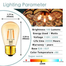 GobekUsa LED Filament Bulb 3W ST45 Gold Dimmable E26 E27 2200K Indoor Decorative