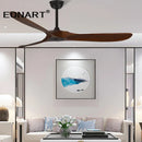 GobekUsa 60" Solid Wood DC Ceiling Fan Without Light & Remote Control