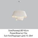 GobekUsa Cream Fabric Chandelier: Retro Nordic Attic Light for Bedroom, Living Room, Dining Room