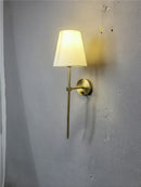 GobekUsa Gold Cloth Lampshade Wall Sconce for Bedroom Living Room Lighting