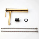 GobekUsa Gold Plated & Chrome Basin Faucet with Long Spout, Single Handle Mixer
