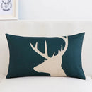 GobekUsa Geometric Elk Design Linen Lumbar Pillow Cover 30X50cm Modern Nordic Home Decor