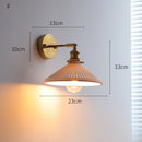 GobekUsa Ceramic LED Wall Lights Fixture with Copper Arm for Bedroom Living Room