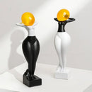 GobekUsa Abstract Art Female Body Decor Figurines Black White Resin Home Decor