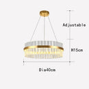 GobekUsa Crystal Chandelier LED Ring Lamp for Dining Living Room & Bedroom