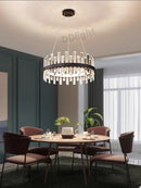 GobekUsa Crystal Industrial Pendant Lamps Set for Modern Living Room Bedroom Kitchen Decor