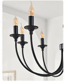 GobekUsa Black Metal Chandelier 8 Heads Pendant Lights for Home Decor