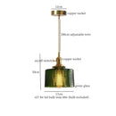 GobekUsa Green Glass LED Pendant Light Fixture - Modern Nordic Hanging Lamp