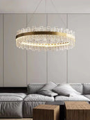 GobekUsa Crystal LED Chandelier: Gold/Black Luxury Pendant Lighting for Home