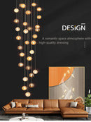 GobekUsa Crystal Glass Spiral Ceiling Chandelier for Modern Living Room & Kitchen Decor