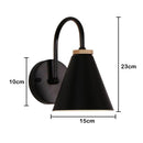 GobekUsa Black Wooden Wall Light Modern E27 LED Sconce Living Room Decor