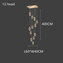 GobekUsa Gold Acrylic Chandelier LED Pendant Light Modern Staircase Bedroom Living Room Decor
