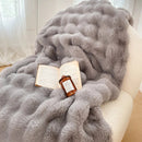 GobekUsa Gradient Pink Double Layer Faux Fur Winter Blanket