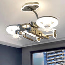 GobekUsa Kids Bedroom Ceiling Fan with Light, Remote Control - Modern LED Lamp