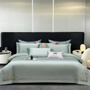 GobekUsa Jacquard Embroidery Egyptian Cotton Satin Bedding Set with Elastic Sheet