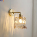 GobekUsa Glass Copper LED Wall Lamp with Knob Switch for Modern Home Decor