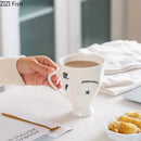 GobekUsa Abstract Face Ceramic Coffee Mug Dining Table Teacup Juice Container