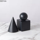GobekUsa Cube Round Statue Decor Ceramic Ornament Sculpture Artwork for Desk & Room