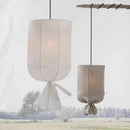 GobekUsa Linen Cotton Pendant Lamp: Nordic White DIY Fabric Shade LED Island Lighting