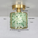 GobekUsa Copper Canopy LED Ceiling Light Glass Crystal Nordic Modern Decor for Home