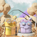 GobekUsa Double-Bin Sippy Cup | Kids Cartoon Water Bottle with Adjustable Strap