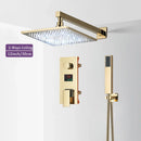 GobekUsa Black Digital Shower Faucet Set with Rainfall Head and All-Metal Mixer Display