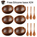 GobekUsa Coconut Bowl Set with Wooden Spoon: Natural Handmade Tableware for Desserts, Fruits, Salads