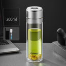 GobekUsa Insulated Glass Cup: Large Capacity, One-Click Open Lid, Heat-Resistant Double-Layer