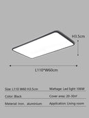 GobekUsa LED Ceiling Lamp: Modern Minimalist Rectangular Design for Living room, Bedroom, Indoor Lighting