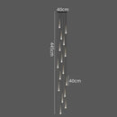 GobekUsa LED Nordic Staircase Chandelier Golden Black Indoor Lighting