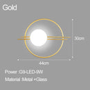 GobekUsa LED Glass Ball Wall Sconce for Bedroom Living Room - 9W G9 Bulb